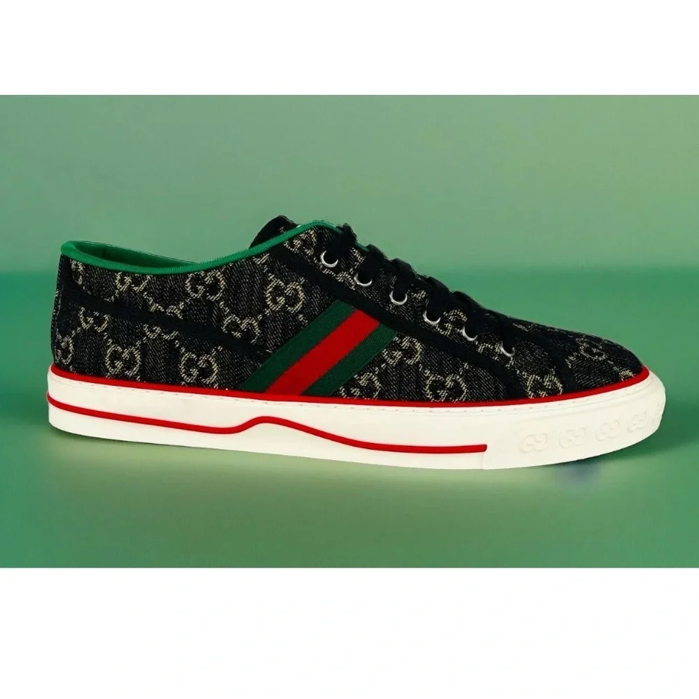 Gucci Tennis 1977 GG Supreme Jacquard Sylvie Sneakers G 13 - US 13.5 - EU 47 - Picture 3 of 11